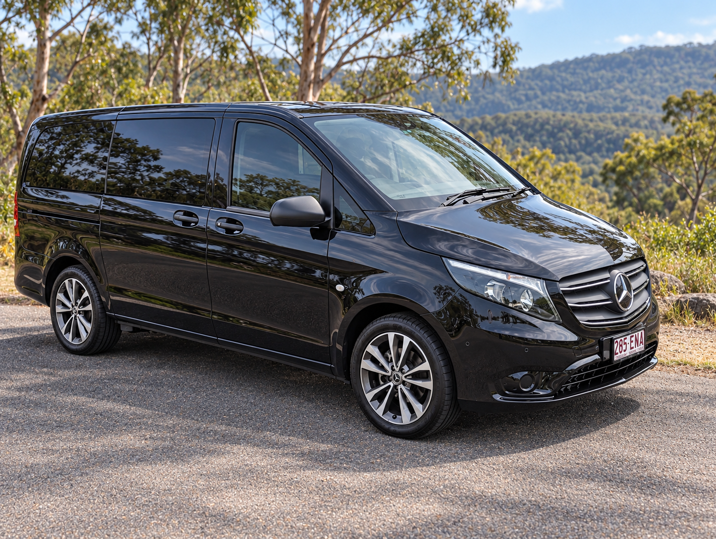 Black Mercedes-Benz V-Class people mover